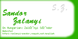 sandor zalanyi business card